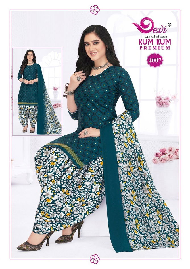 Kumkum Premium Vol 4 By Devi Printed Indo Cotton Readymade Dress Wholesale Price 